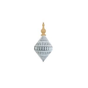 Set Of 2 - 7" Black & White Shatter Proof Finial Christmas Ornaments Artsy Woods